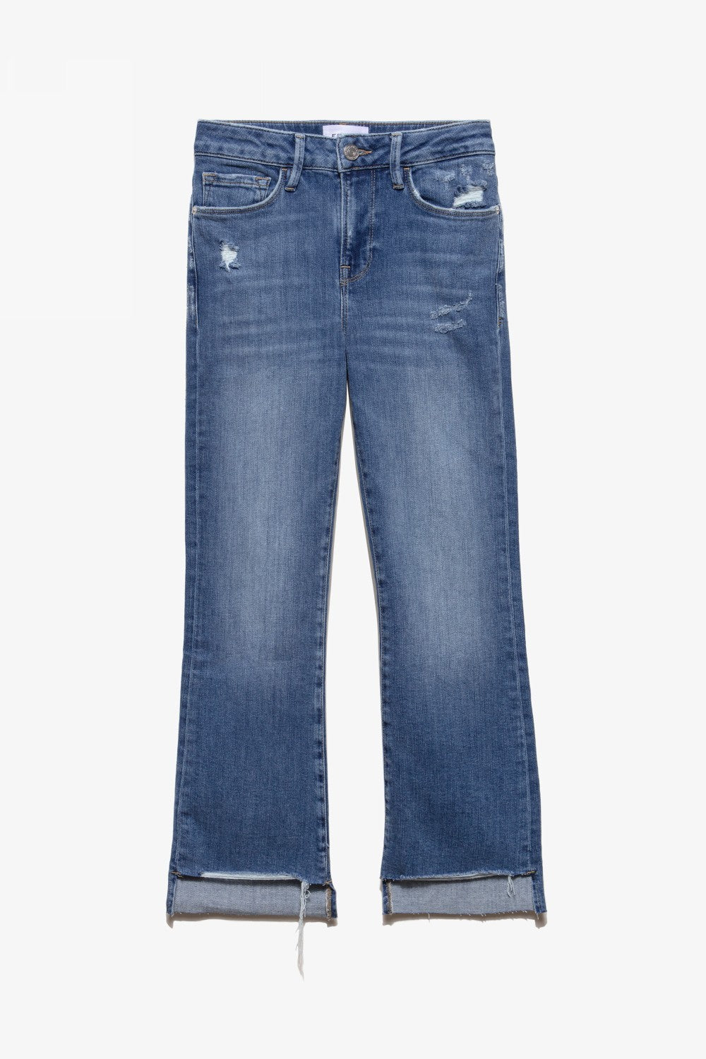 LE CROP MINI BOOT RAW STAGGER CHEW