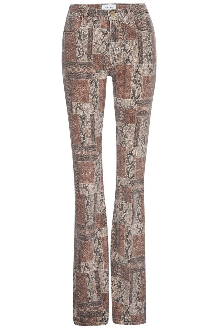 LE HIGH FLARE PATCHWORK SNAKE