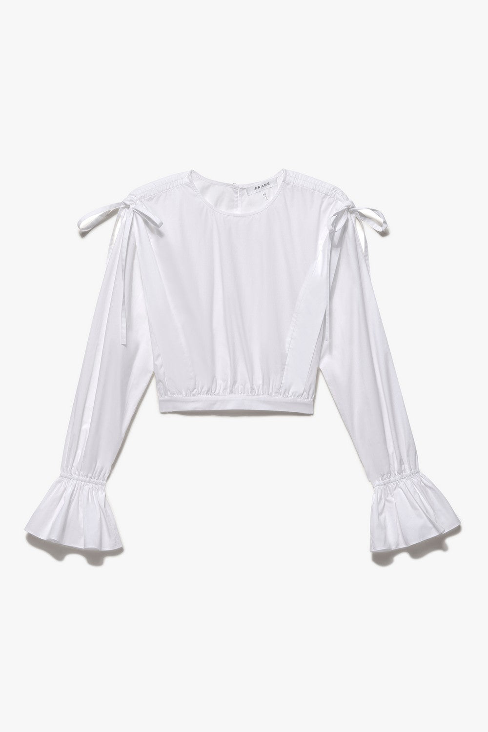 CINCHED SHOULDER TIE BLOUSE