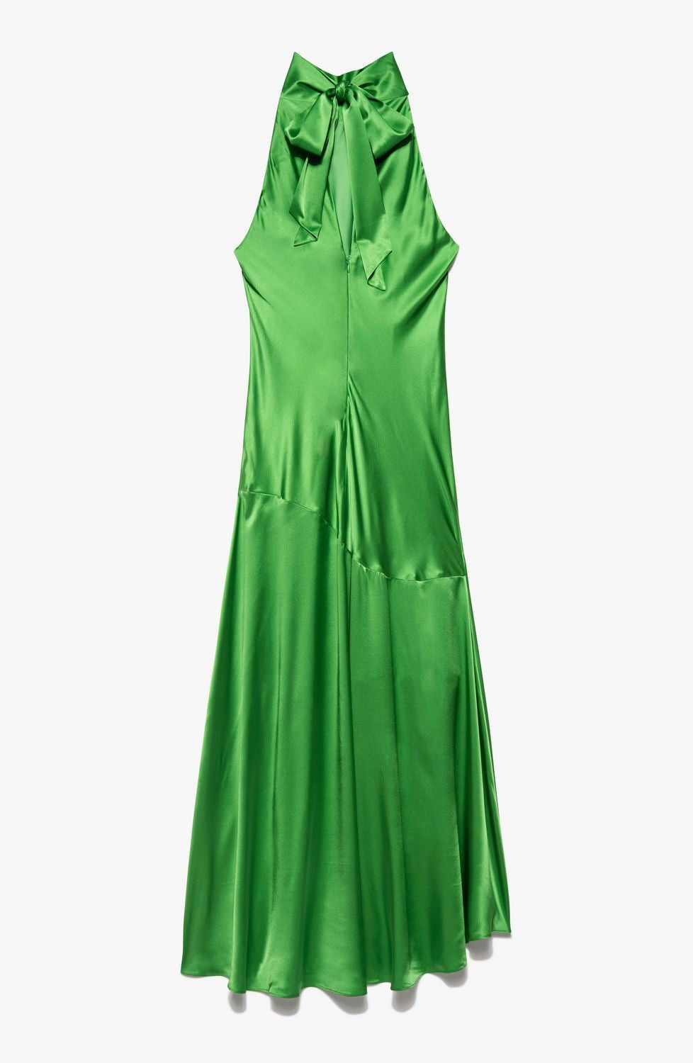 DRAPED NECKTIE HALTER DRESS