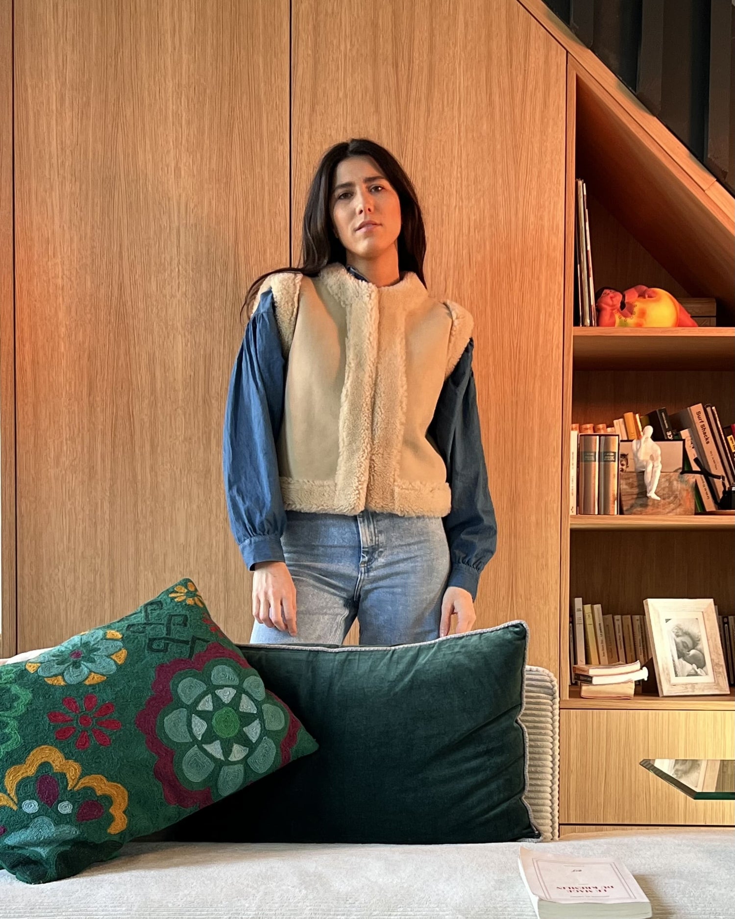 Gilet peau lainée femme Luce