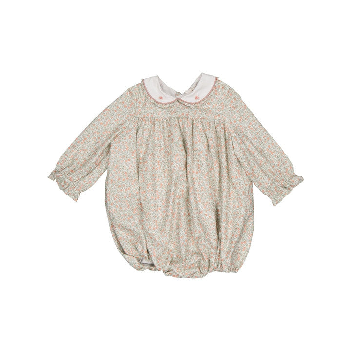 Gracie, barboteuse en rose vif et imprimé thé