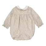 Gracie, barboteuse en rose vif et imprimé thé