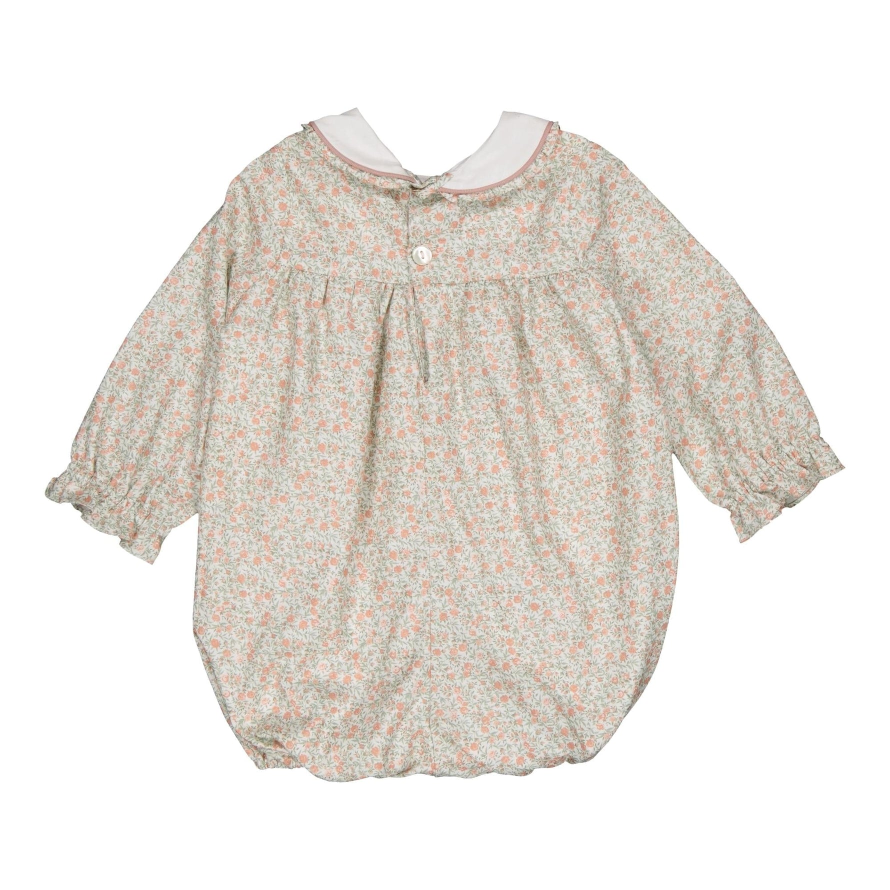 Gracie, barboteuse en rose vif et imprimé thé