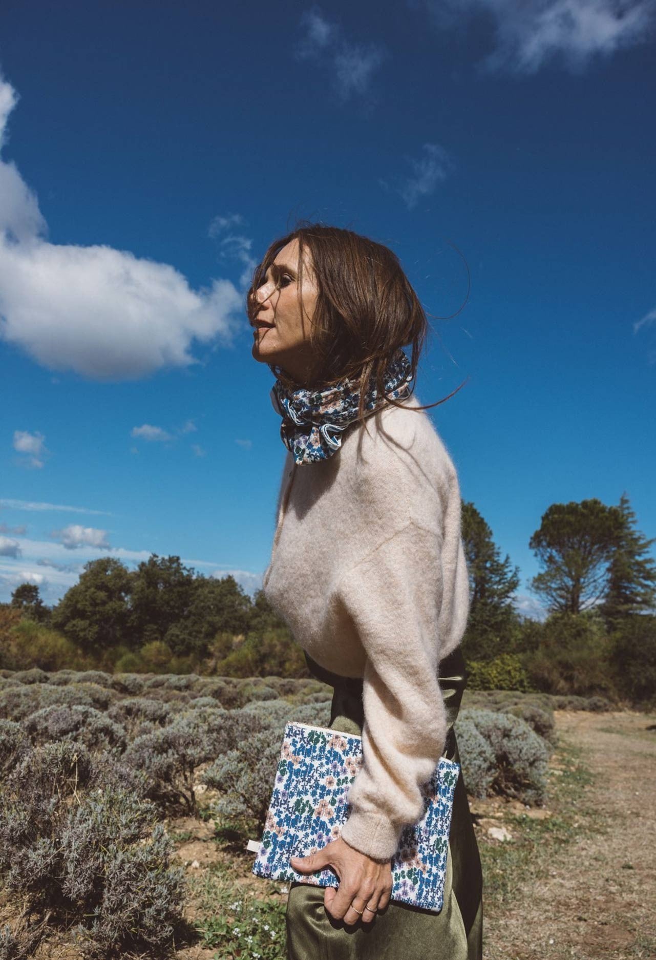 Grande Pochette Flower Azur