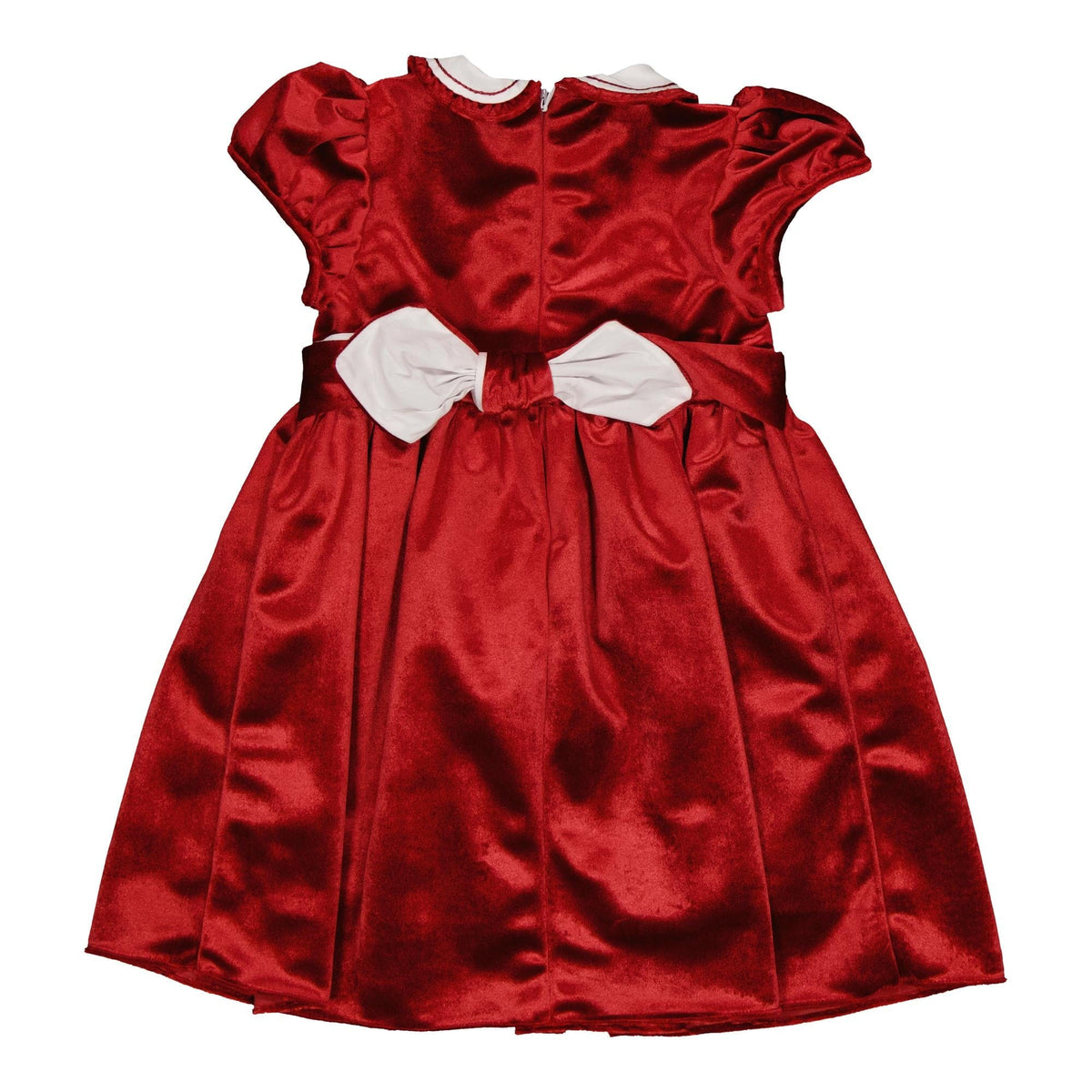 Héloïse, robe à smocks en velours rouge