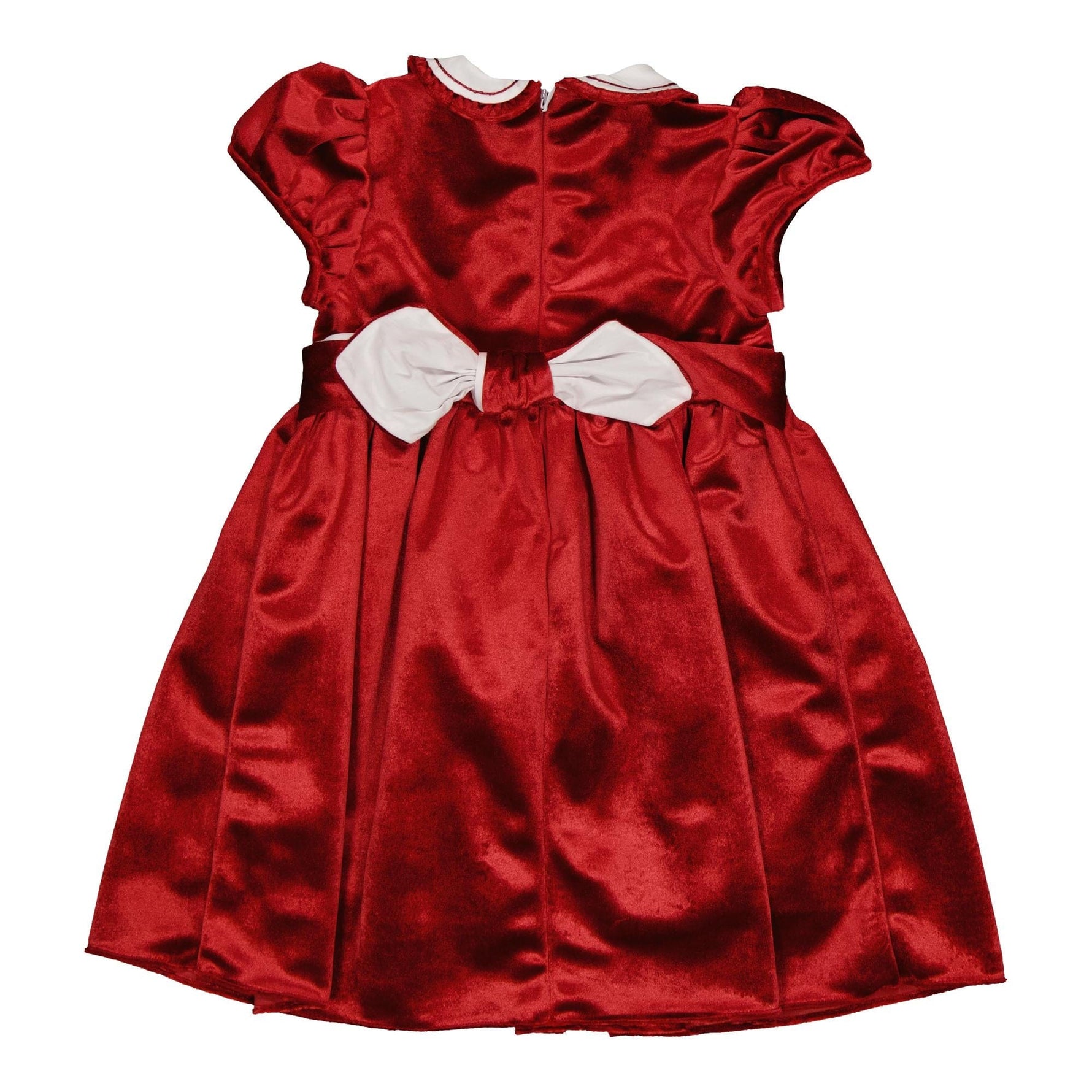 Héloïse, robe à smocks en velours rouge