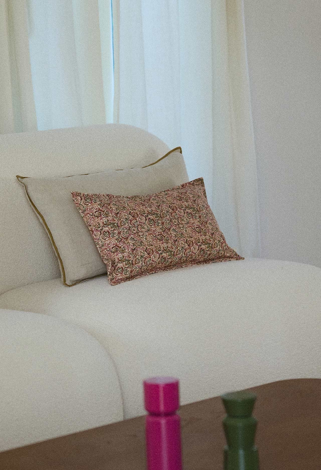 Housse De Coussin En Coton Portofino Rose 30 X 50 Cm