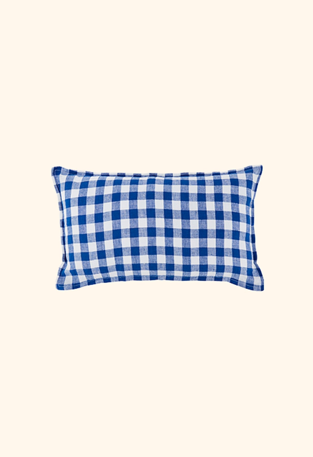 Housse De Coussin En Lin Lavé Vichy Xl Bleu 30 X 50 Cm