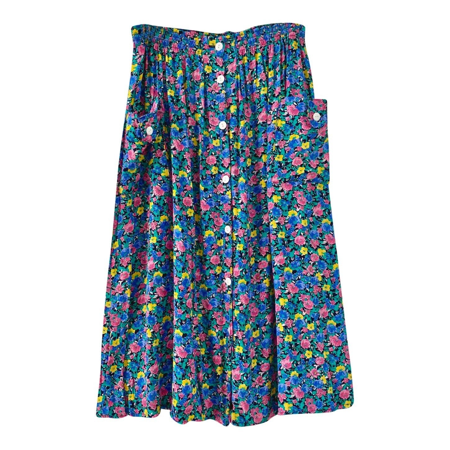 Button-up floral skirt
