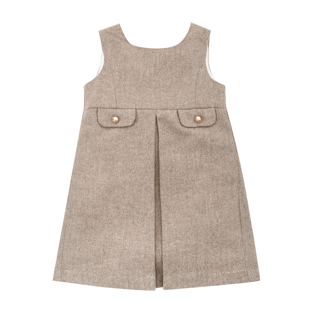 Laetitia, Robe Laetitia en chevron laine chataigne