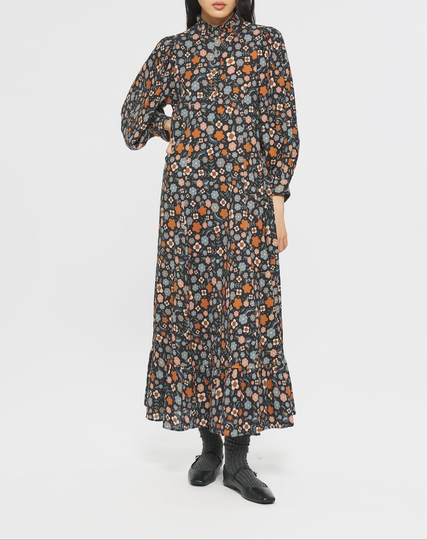 Robe longue imprimée léopard