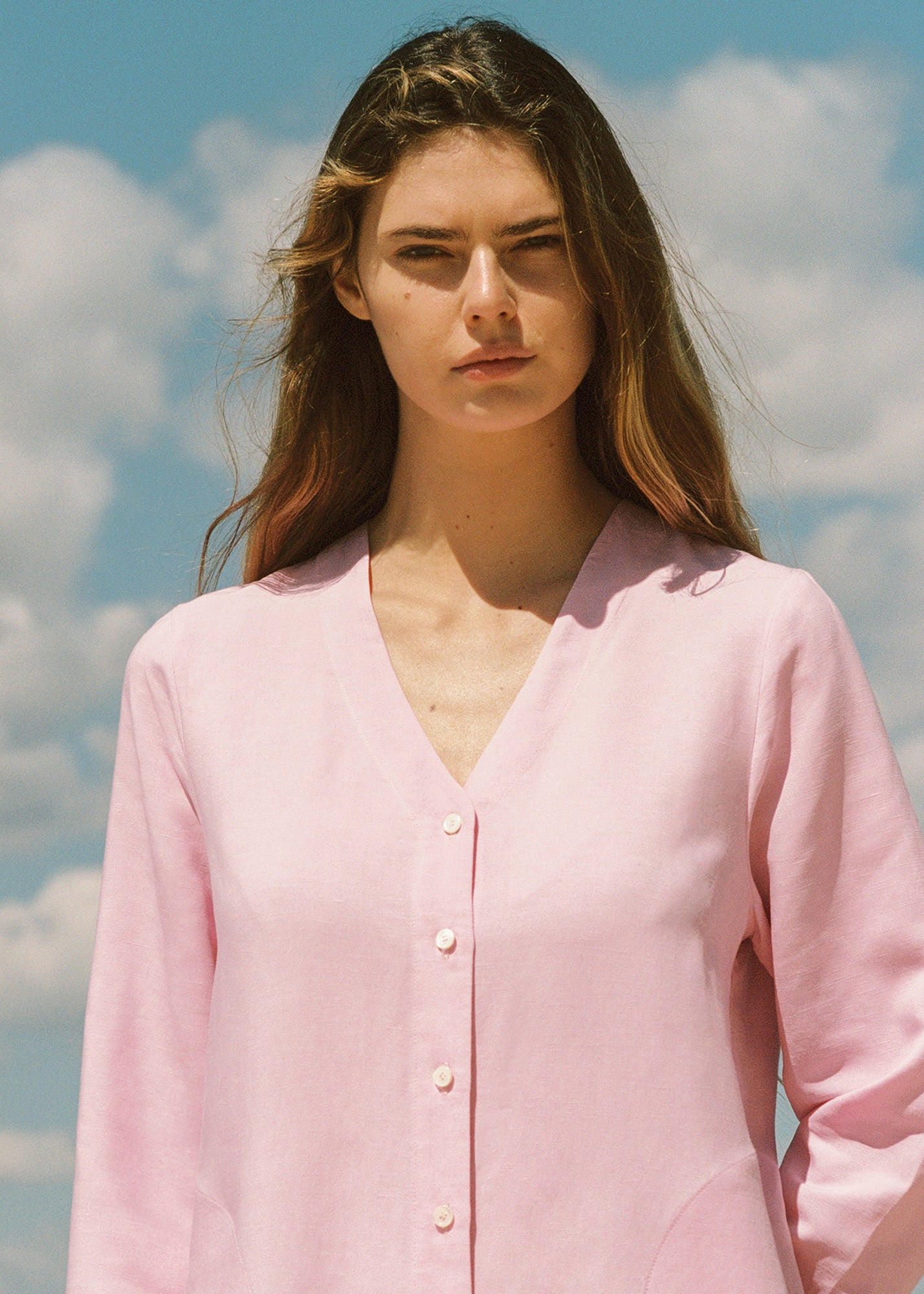 Robe Midi Boutonnée Pink