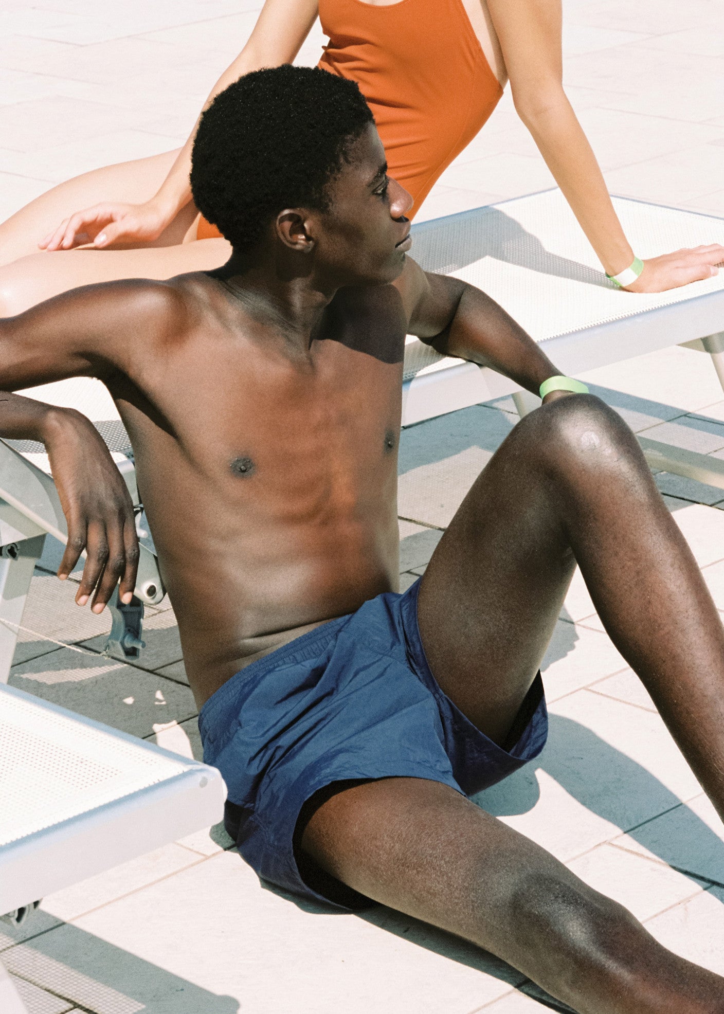 Short De Bain Mi-Long Navy Blue