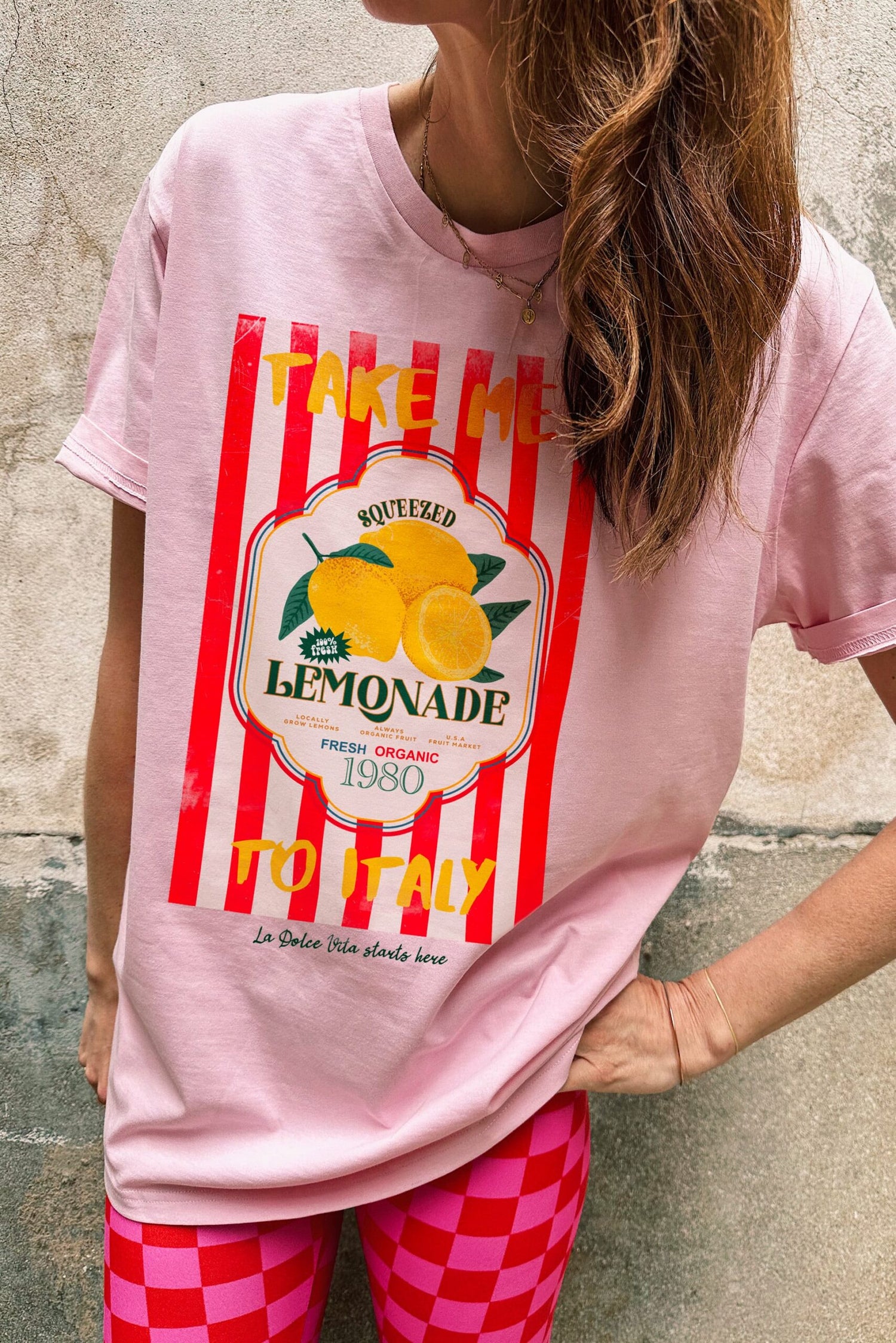 Tshirt Pink Délavé Personnalisable Lemonade