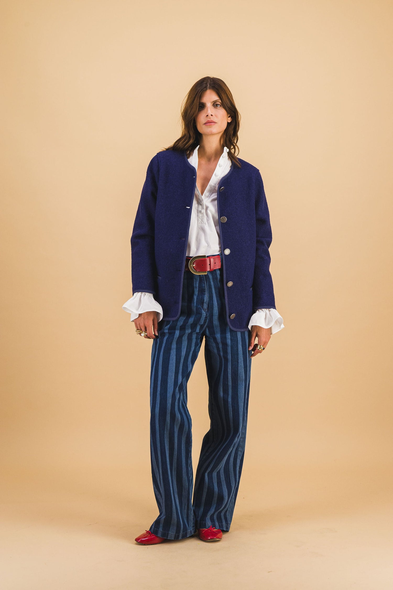 Jean Robin Navy Lines En Denim