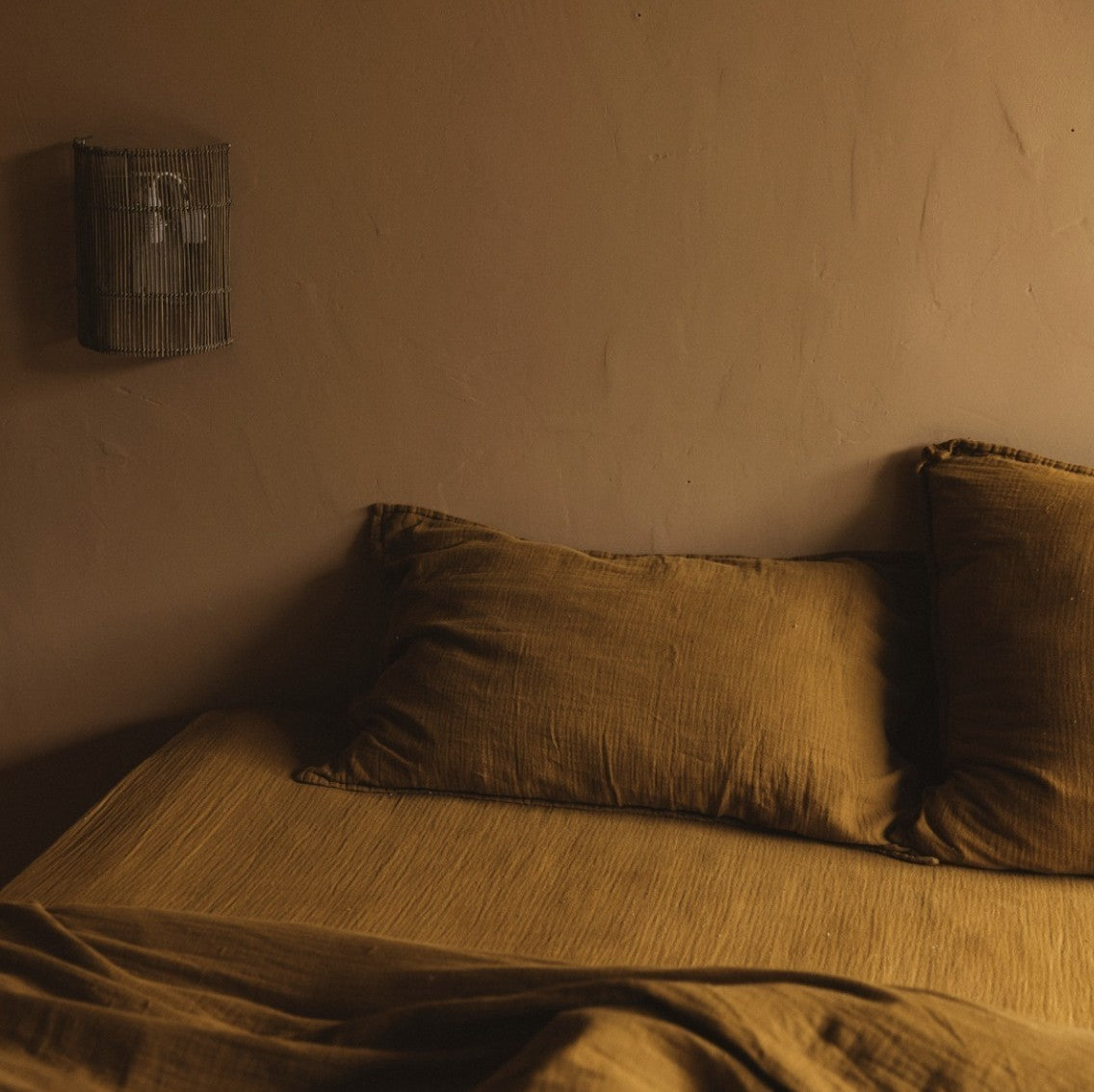 Taie D'Oreiller En Gaze De Coton Ambre 50 X 75 Cm