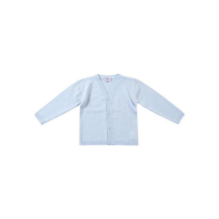 Lucas, Gilet garçon col V 100% laine mérinos, Azur