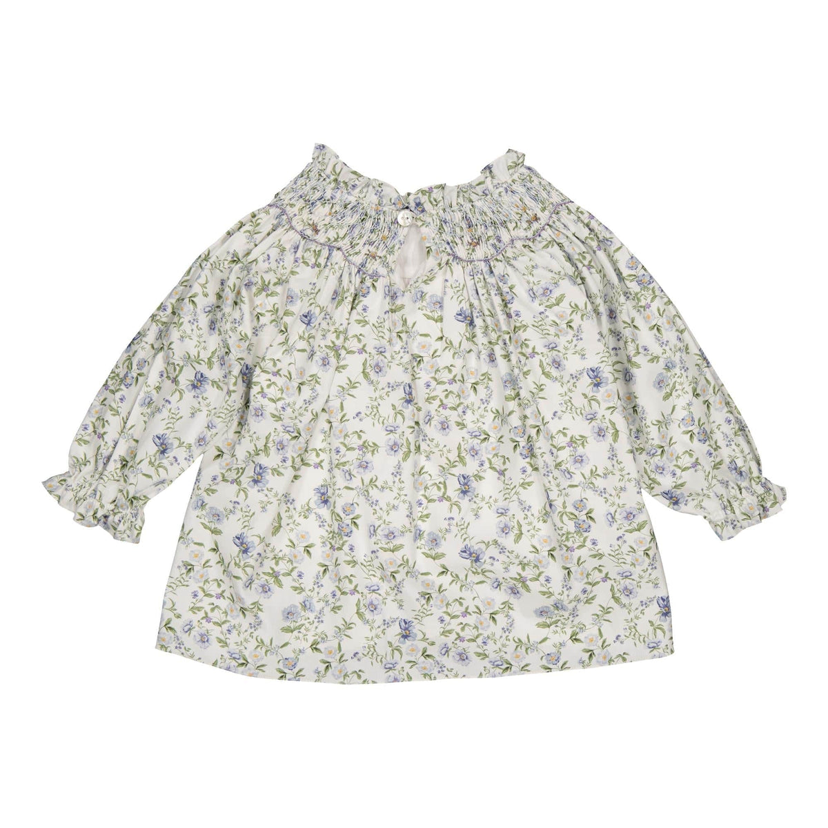 Maëline, Blouse imprimé romantique avec des fleurs bleues