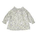 Maëline, Blouse imprimé romantique avec des fleurs bleues