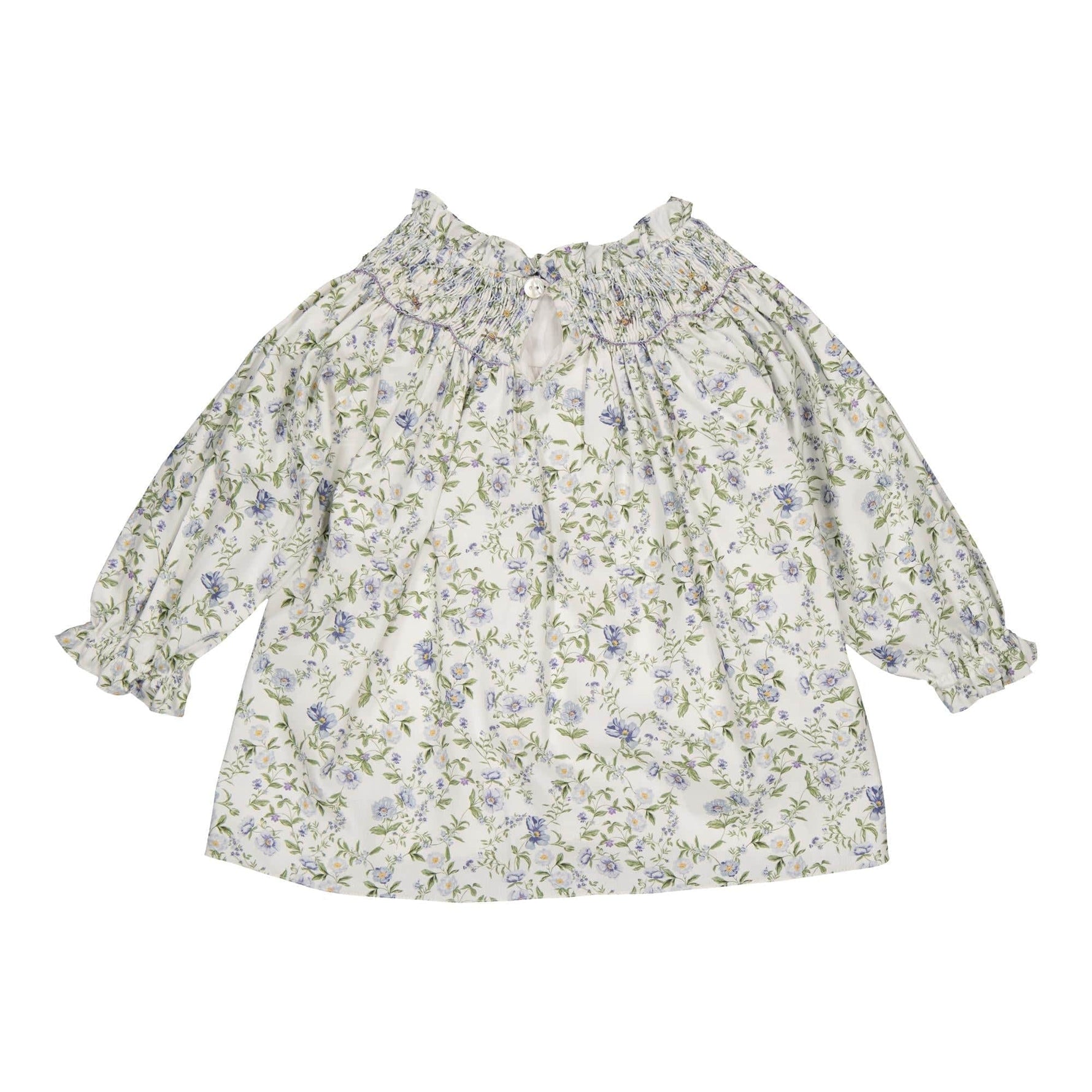 Maëline, Blouse imprimé romantique avec des fleurs bleues