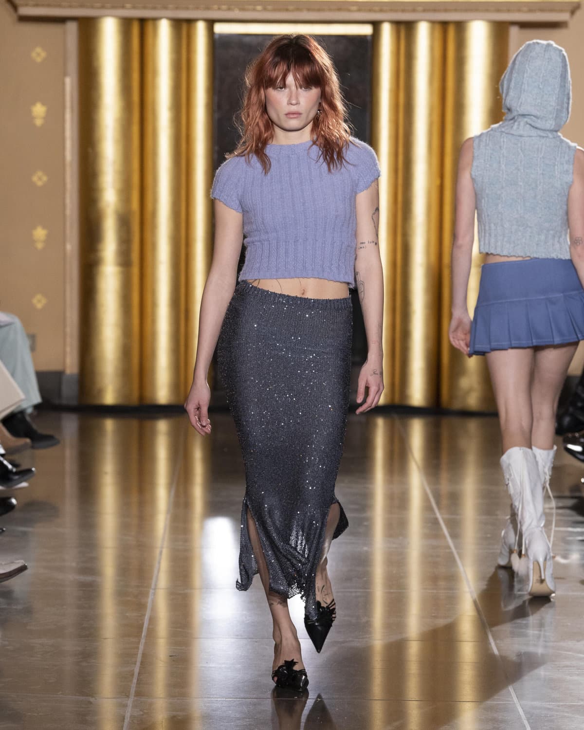 Longue Jupe Sirène Argentée