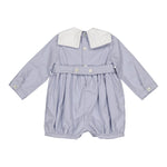 Mathis, barboteuse en coton biologique bleu arctique