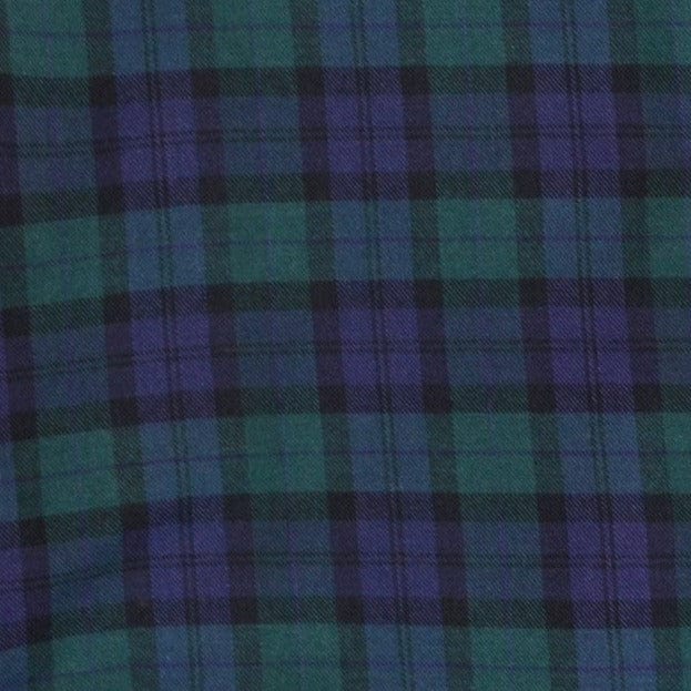 Mayeule, Reversible pleated skirt with straps, wrap-around or round neckline, in Tartan blackwatch
