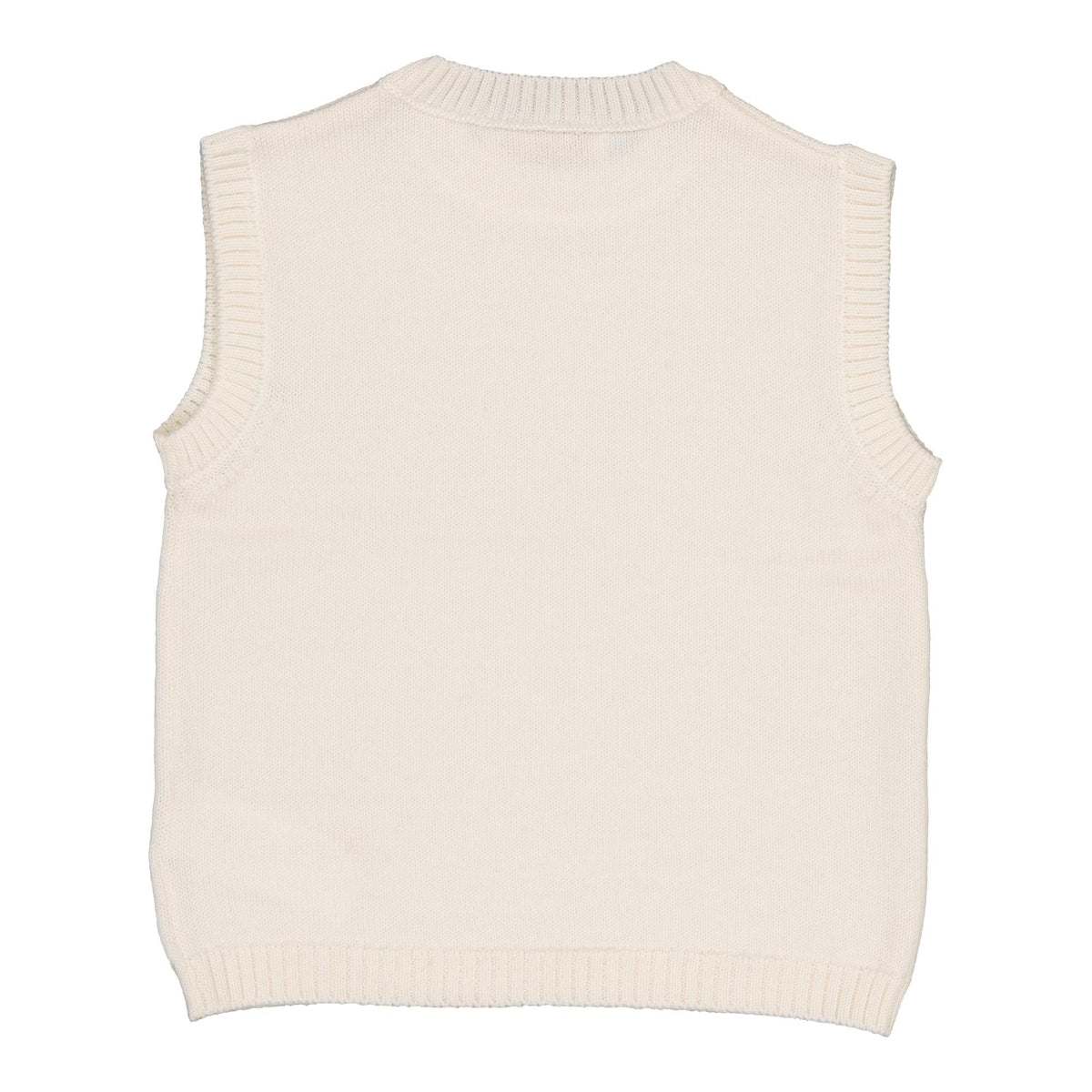 Morgan, pull sans manches 100% laine en Latte