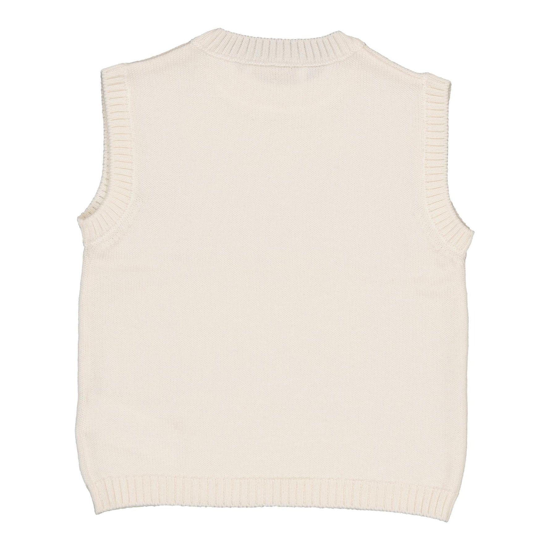 Morgan, pull sans manches 100% laine en Latte