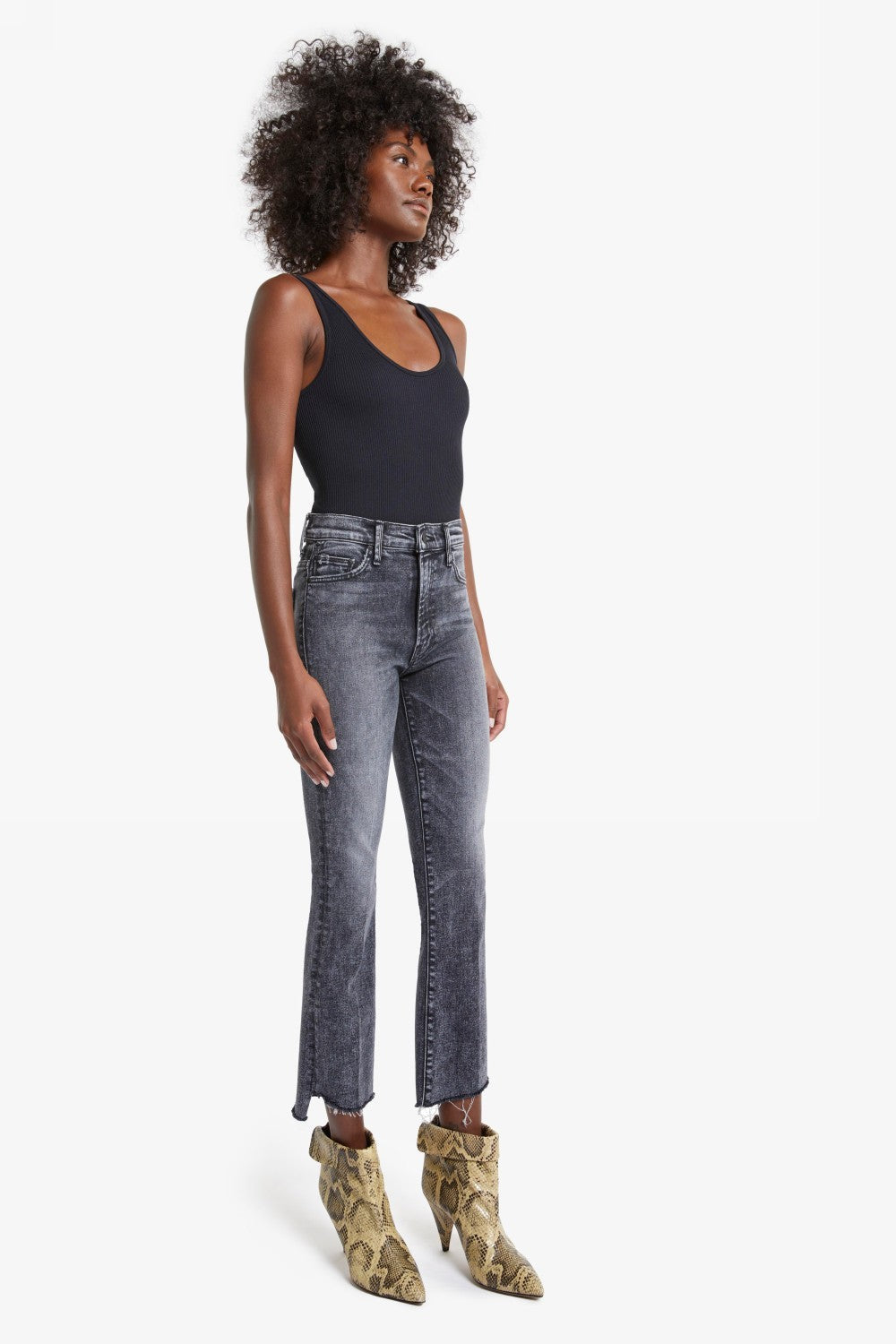 JEANS THE INSIDER CROP STEP FRAY