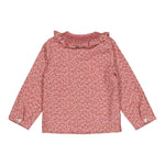 Nour, Girl blouse, in Ditsy red print