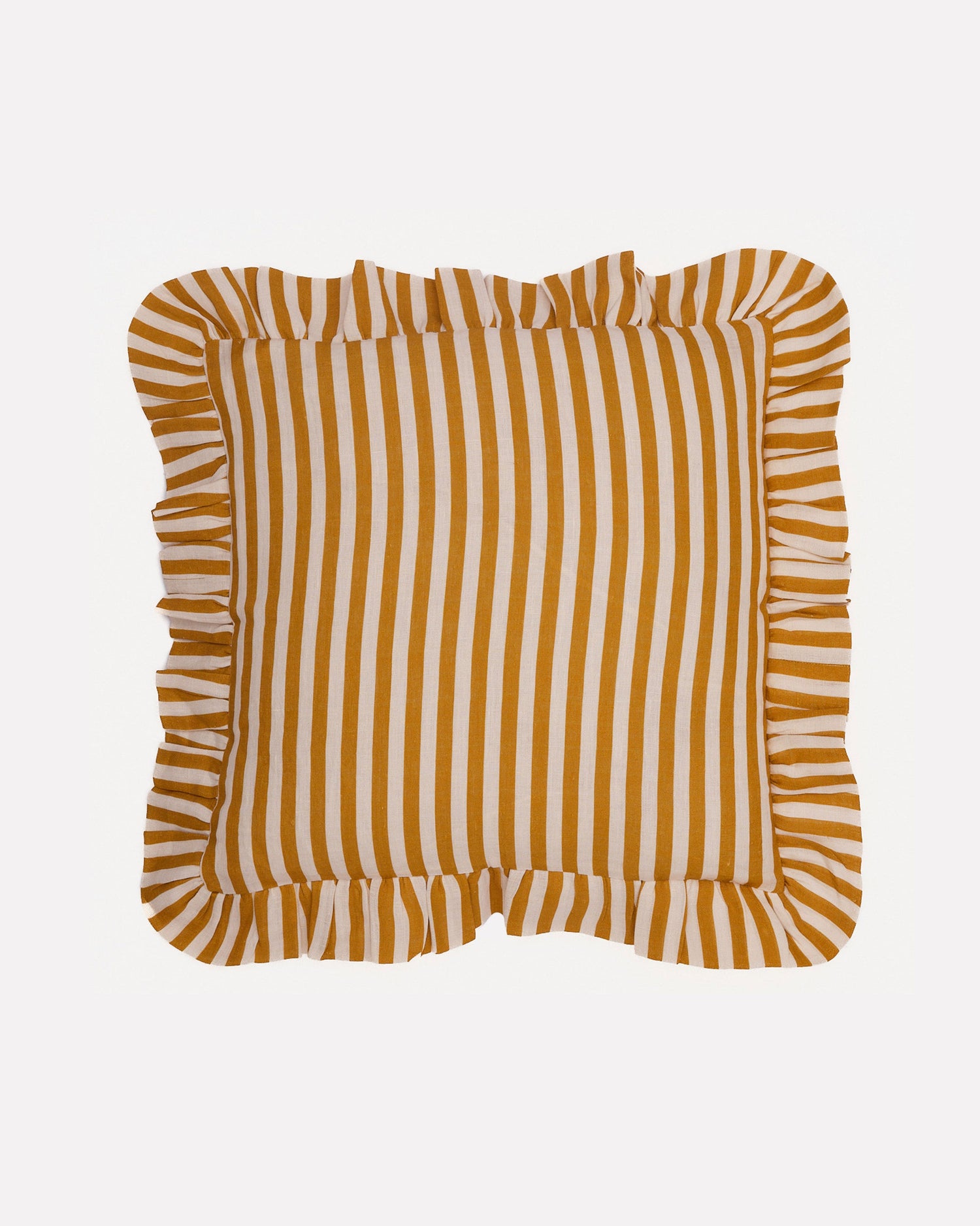 Ochre Candy Stripe Cushion Cover