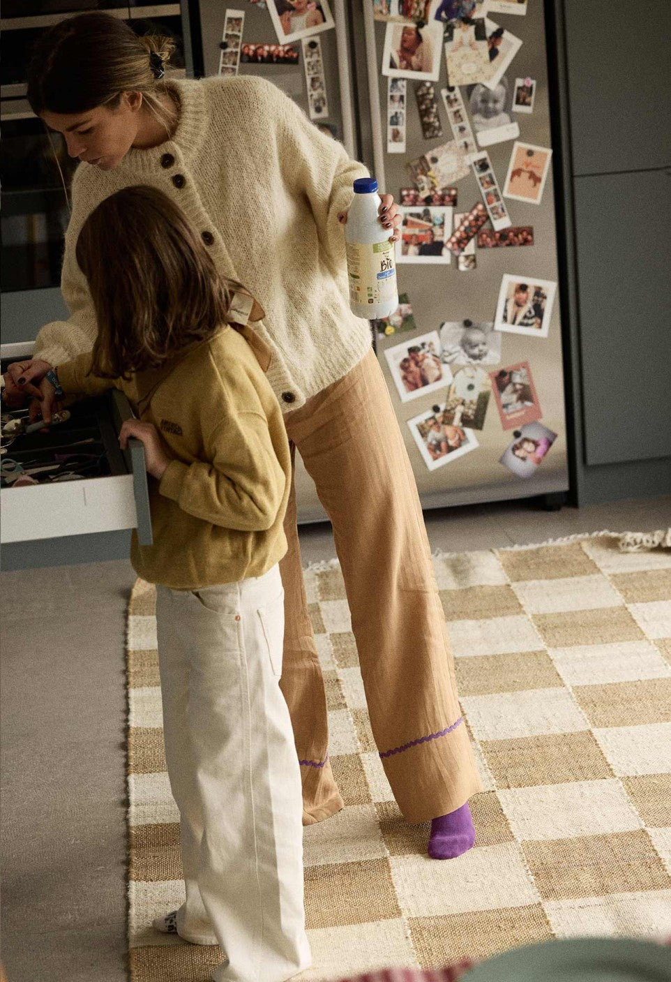 Pantalon En Lin Lavé Tabac Ruban Croquet Violet Gabrielle X Horty Taille L