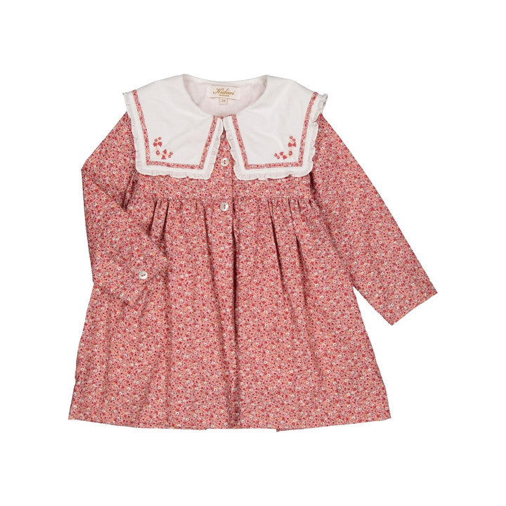 Paola, Dress, in Ditsy red print