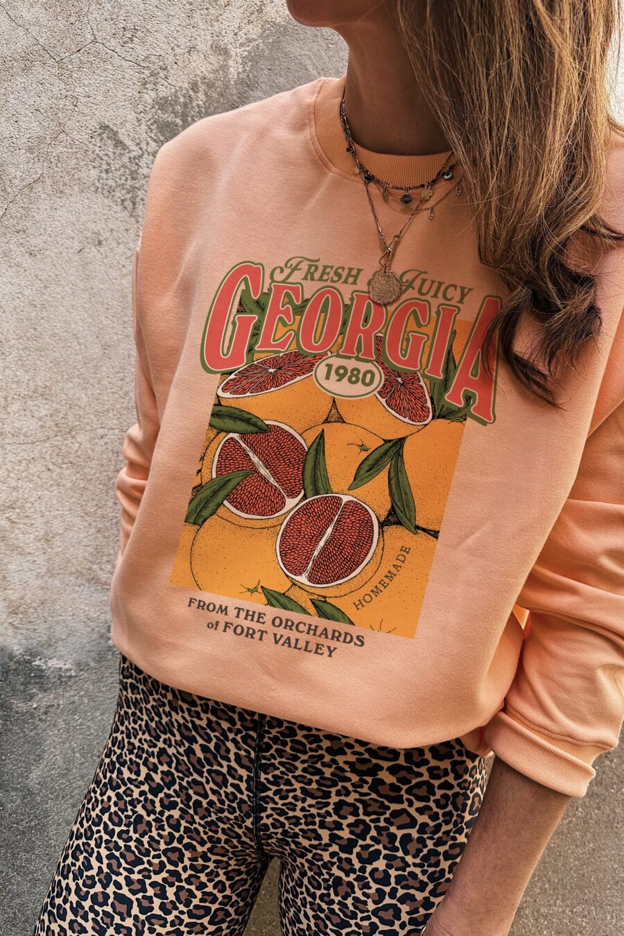 Sweat Abricot Personnalisable Georgia