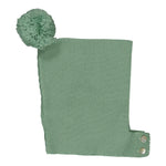 Pio, bonnet pour bébé avec pompon 100% laine vert