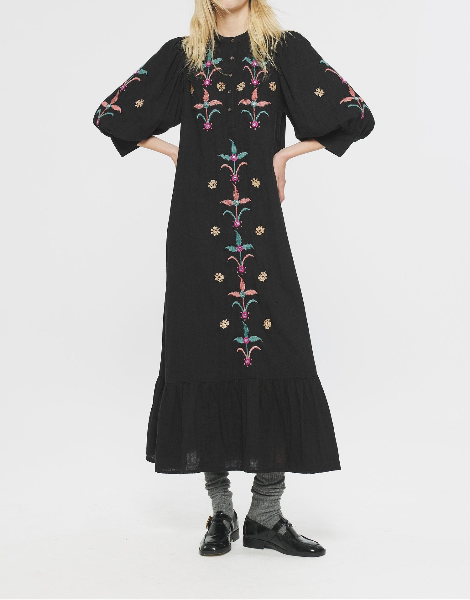 Robe longue brodée Rafi