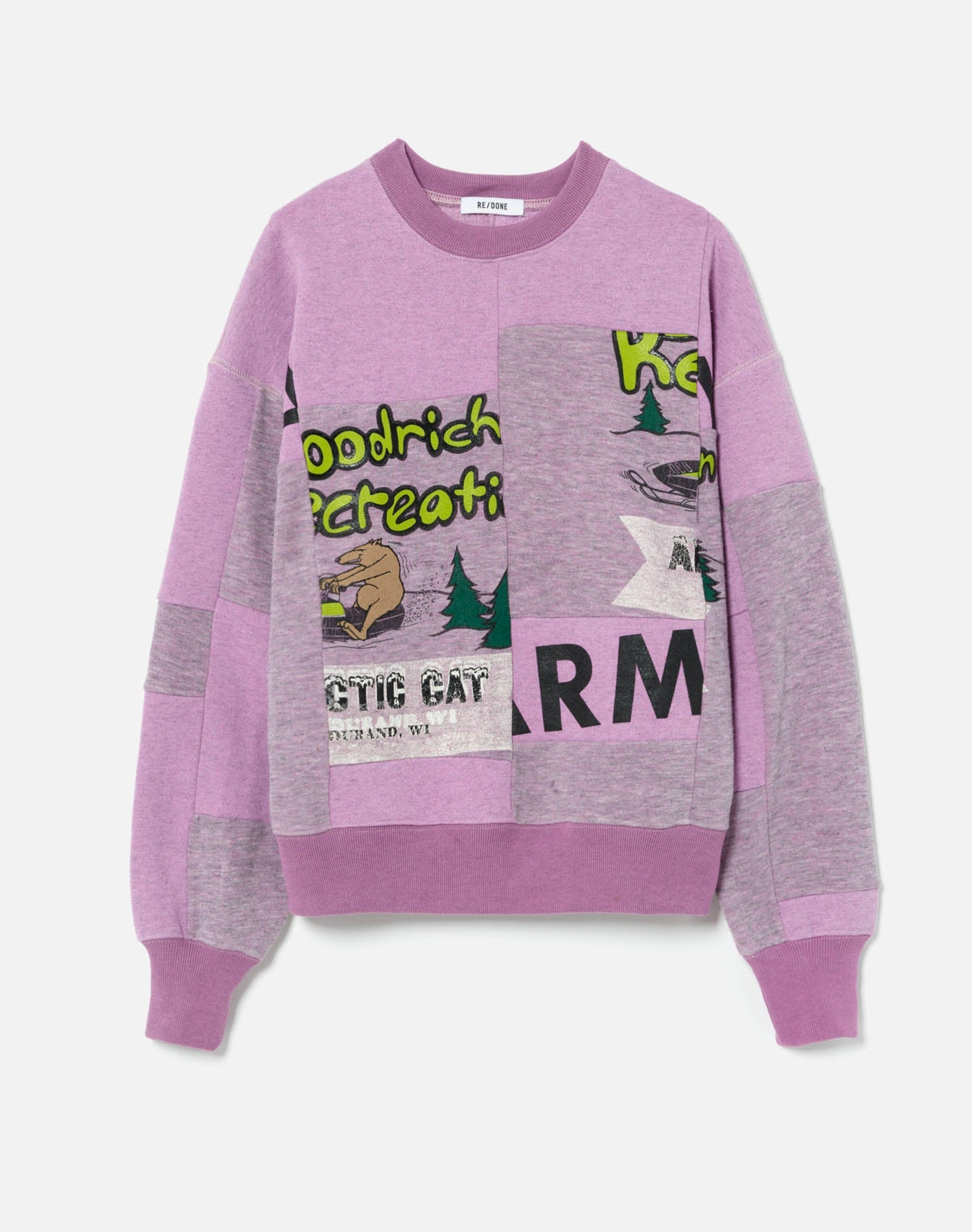 80S UPCYCLED PATCHED SWEATSHIRT