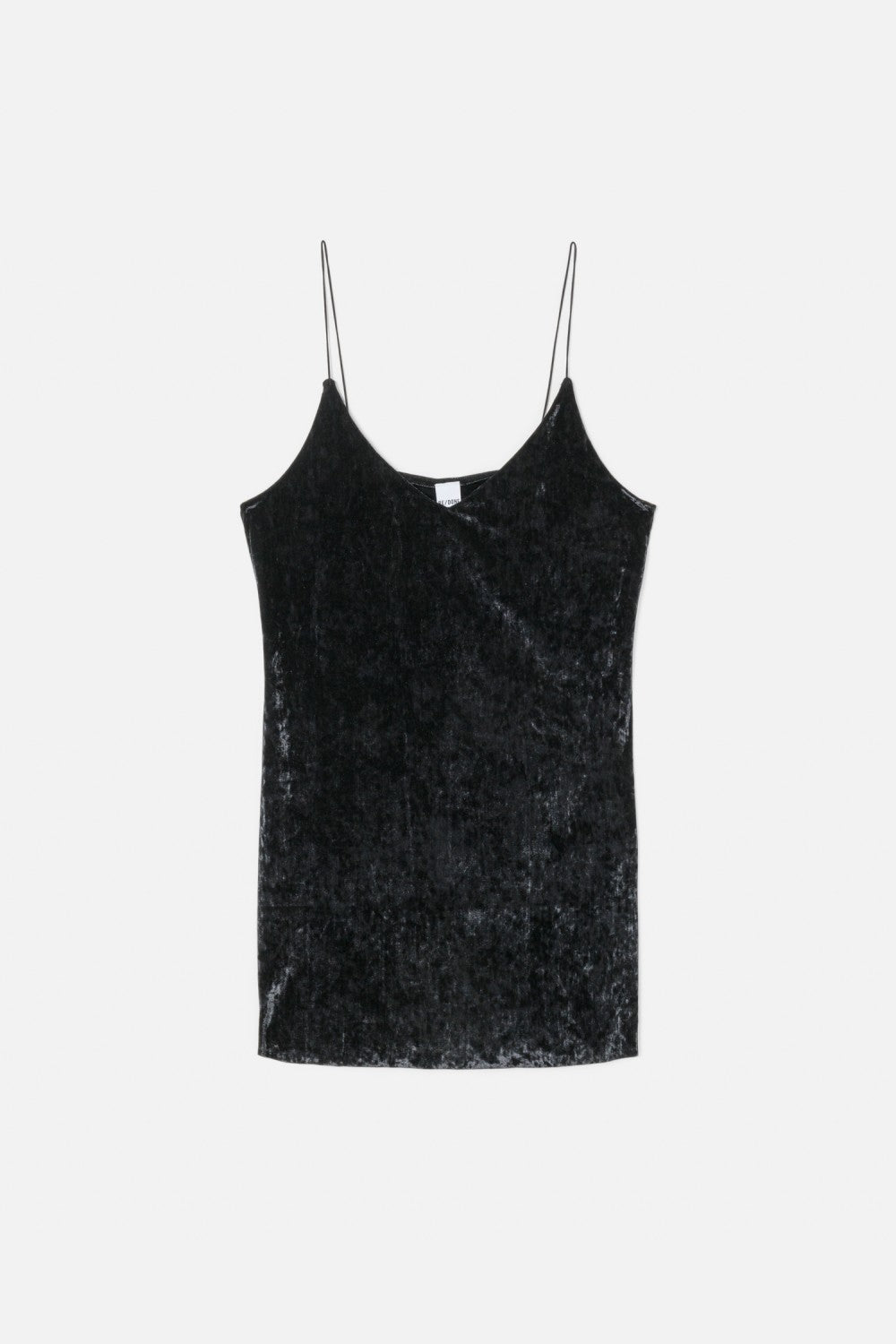 VELOUR SPAGHETTI TANK DRESS