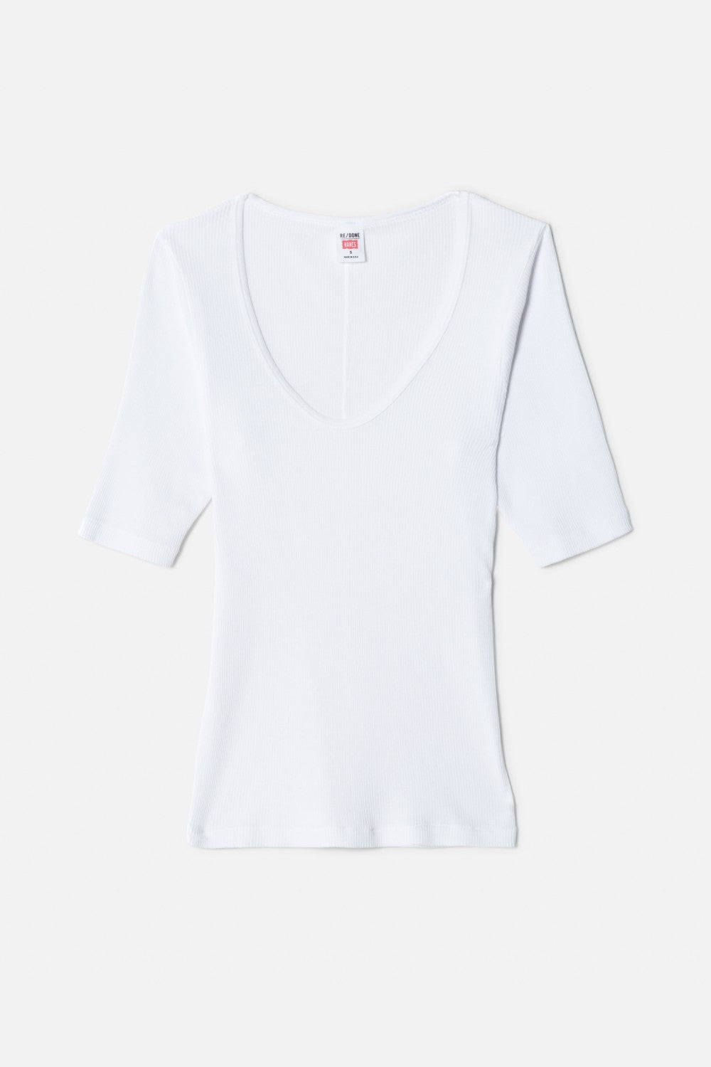 RIBBED SCOOP NECK TEE