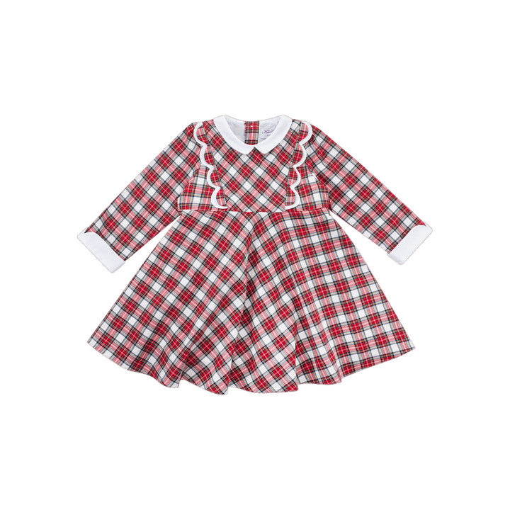 Alyssa. robe en tartan rouge
