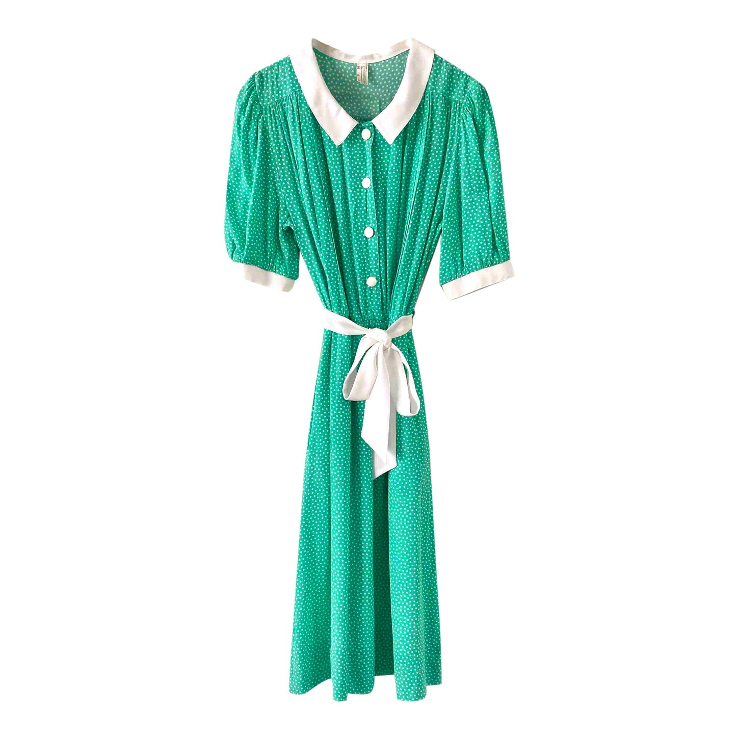 Polka dot belted dress