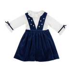 Robe Maya en velours lisse marine