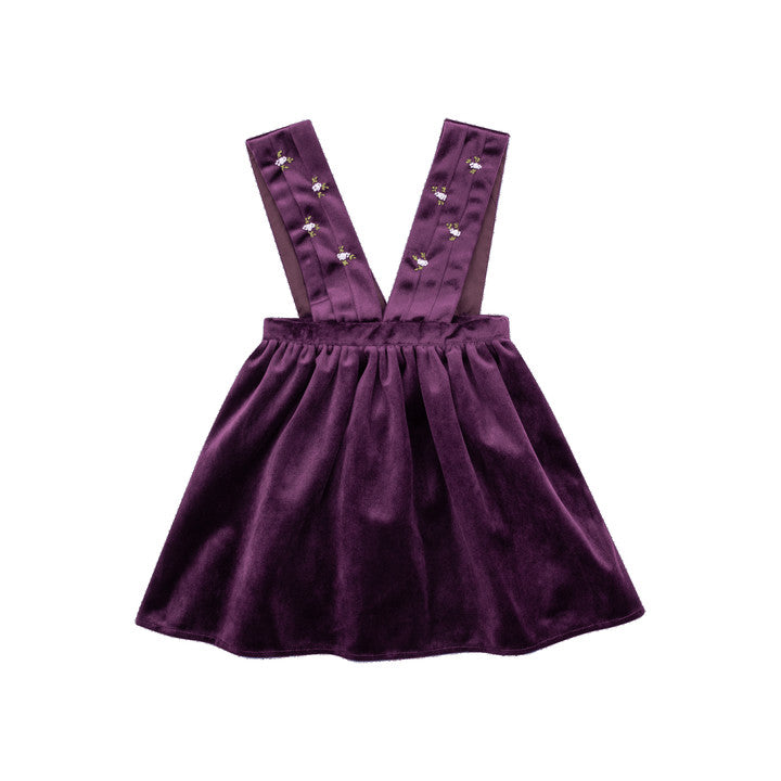 Maya. robe en velours lisse violet