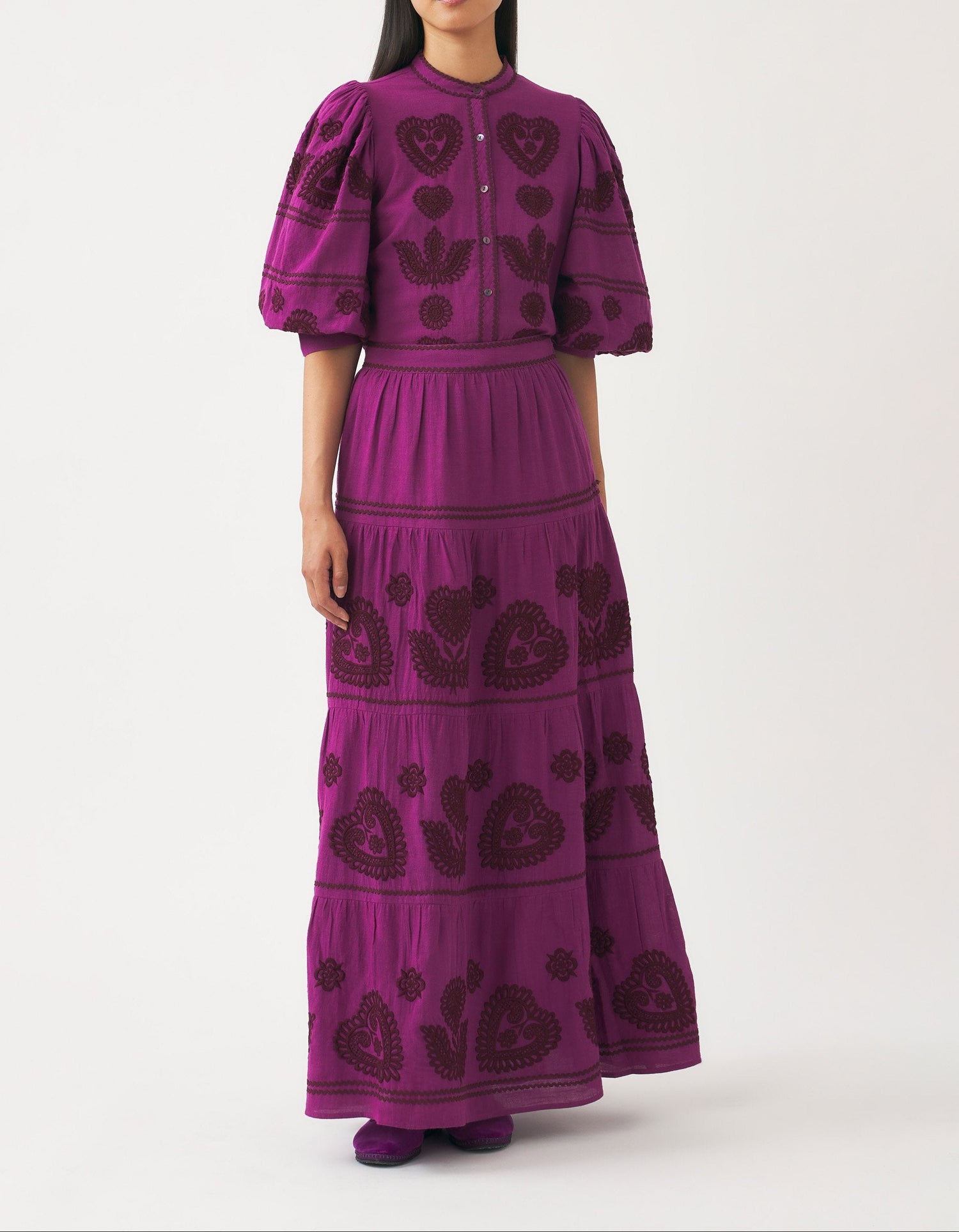 Chemisier à broderies d'inspiration hongroise Rony