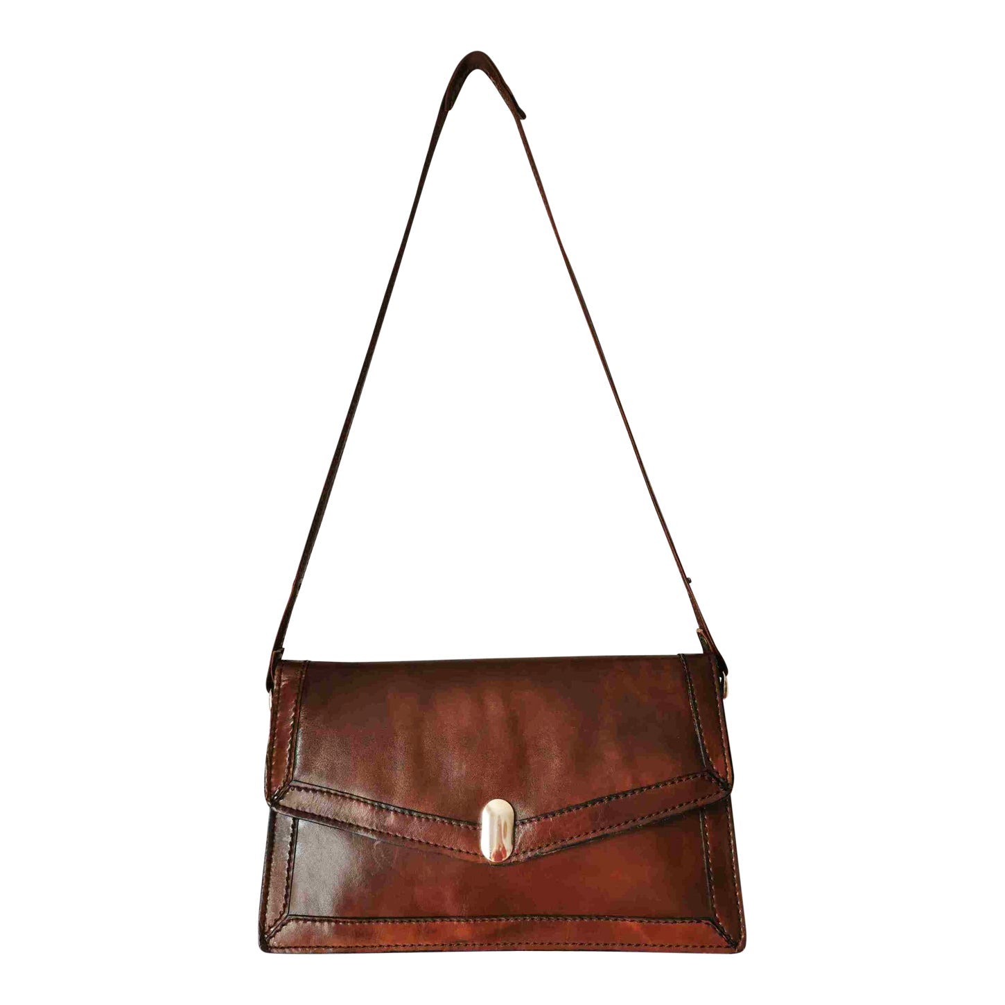 Leather baguette bag