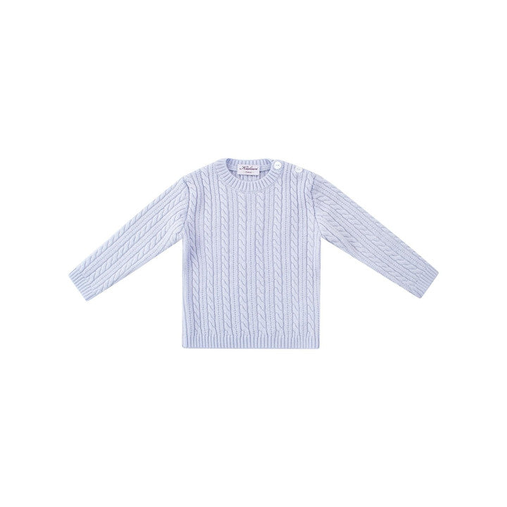 Simon, Cable sweater 100% merinos wool, Sky