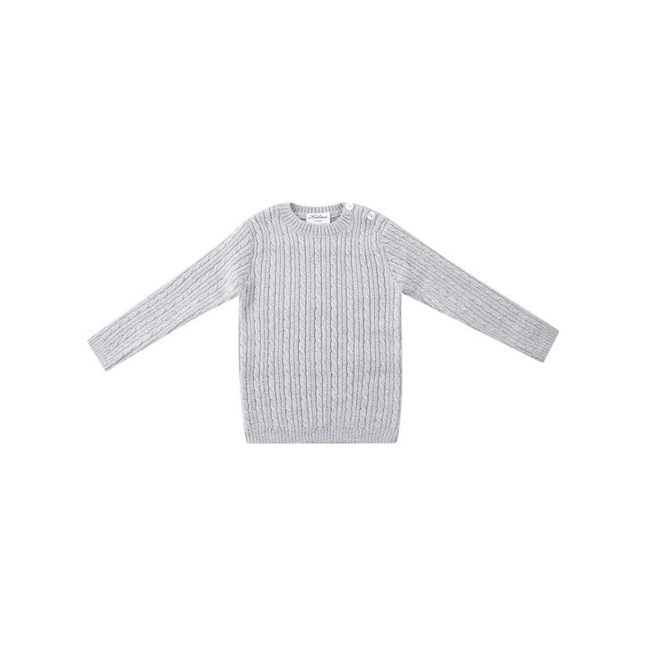 Simon, Pull torsadé 100% laine mérinos, Gris