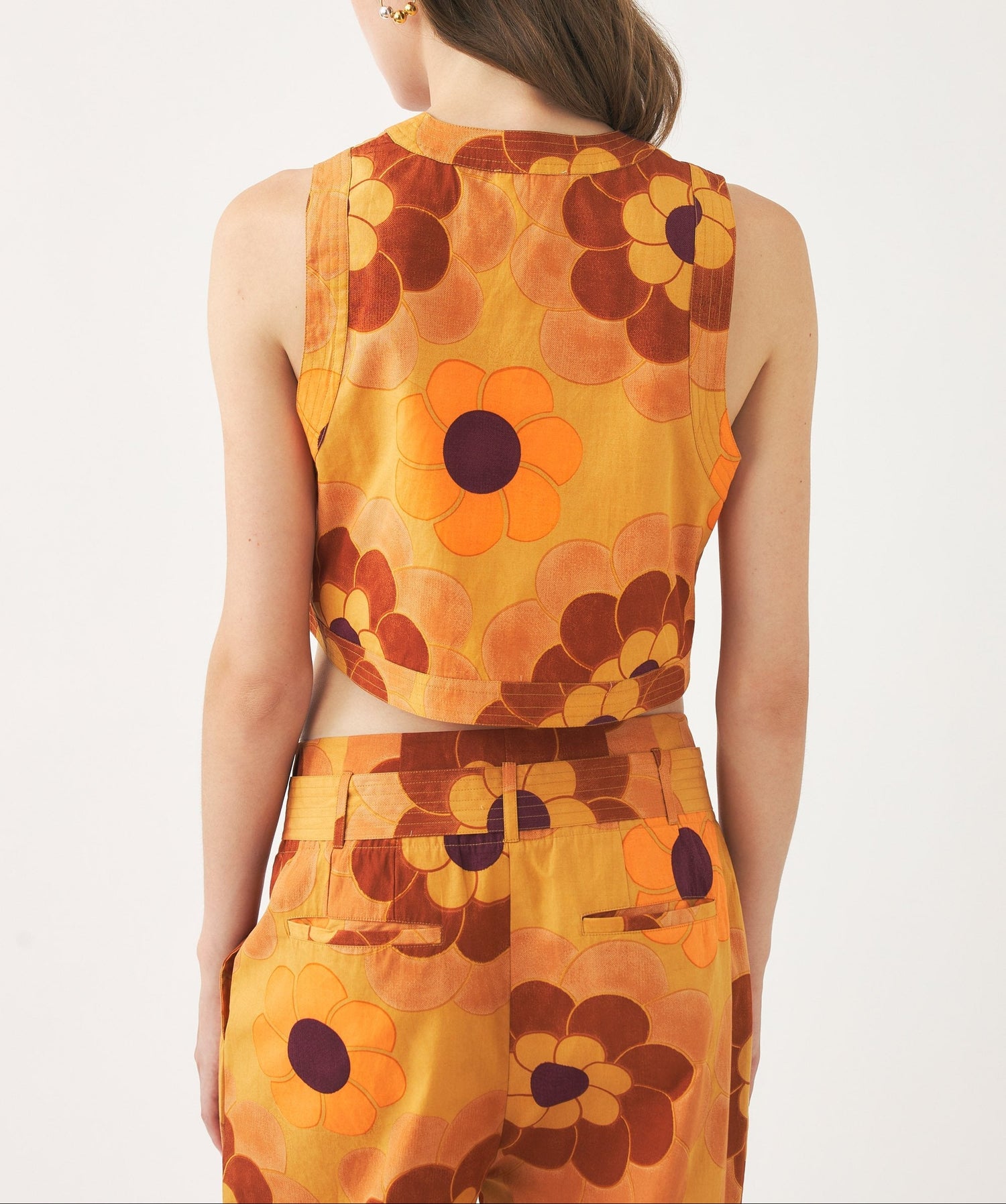 Gilet court sans manches imprimé Suny